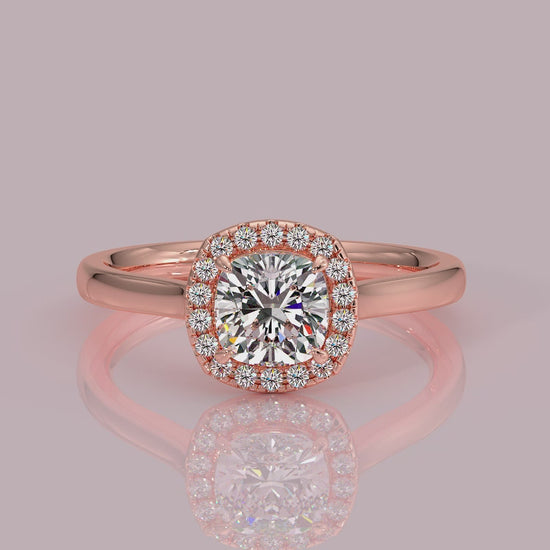 single halo with plain shoulder diamond engagement ring yb jewellers best seller trending ring 