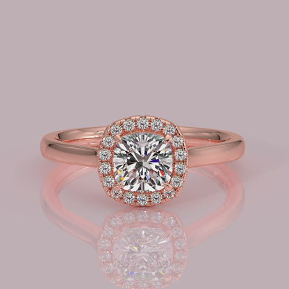 single halo with plain shoulder diamond engagement ring yb jewellers best seller trending ring 