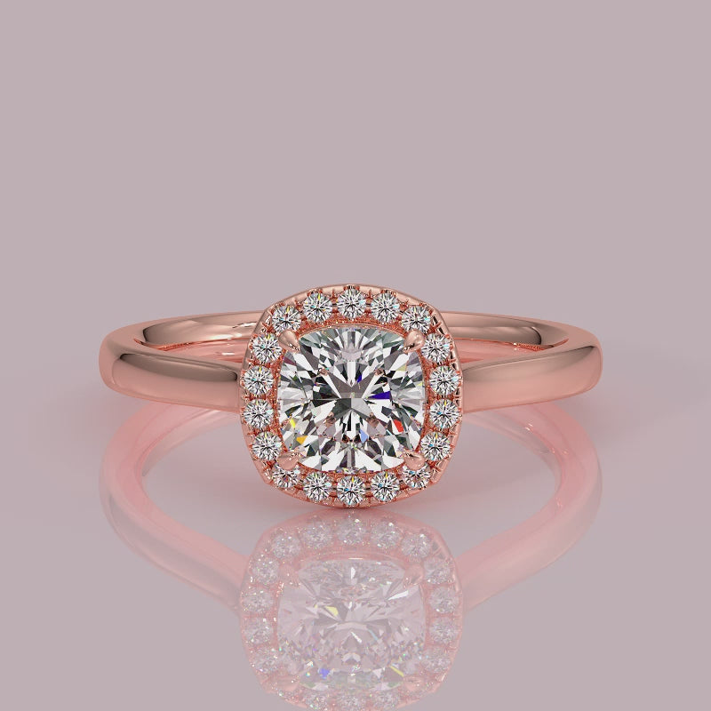 single halo with plain shoulder diamond engagement ring yb jewellers best seller trending ring 