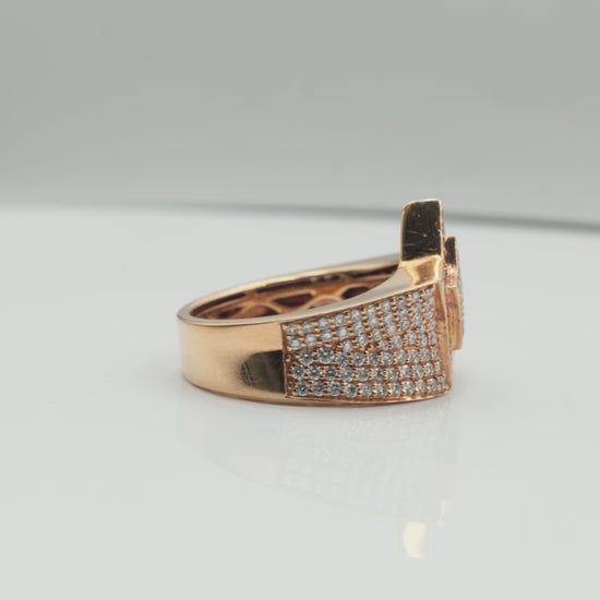 hip hop pinky ring rose gold diamond set yb jewellers best selling rings