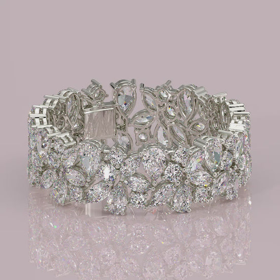 yb jewellers designer bracelet with fancy diamonds and set in platinum 18k white gold 