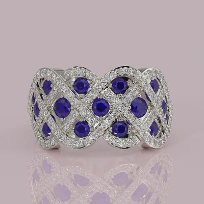yb jewellers best selling eternity rin design in diamonds and sapphires micro setting diamond band 