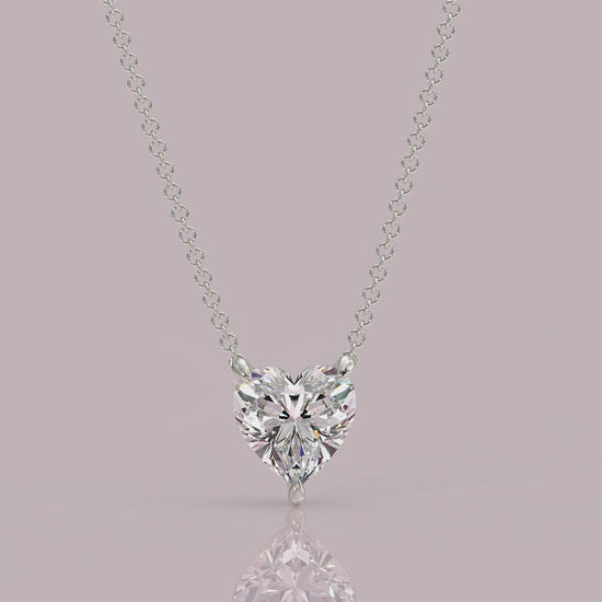 Heart-shaped diamond pendant necklace yb jewellers
