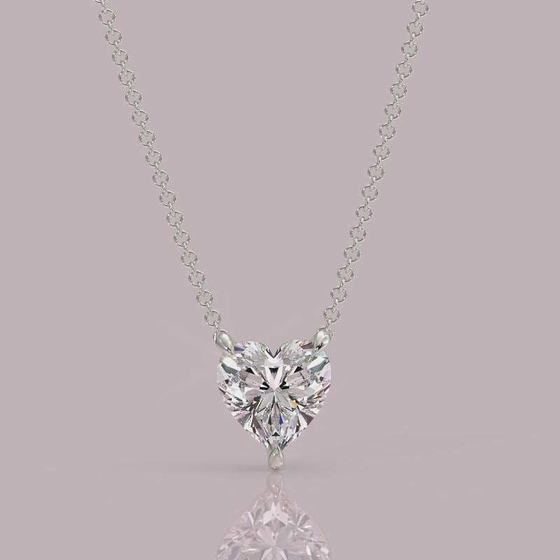 Heart-shaped diamond pendant necklace yb jewellers