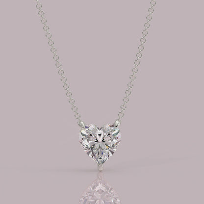 Heart-shaped diamond pendant necklace yb jewellers