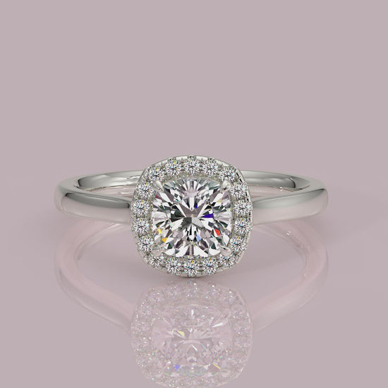 single halo with plain shoulder diamond engagement ring yb jewellers best seller trending ring 