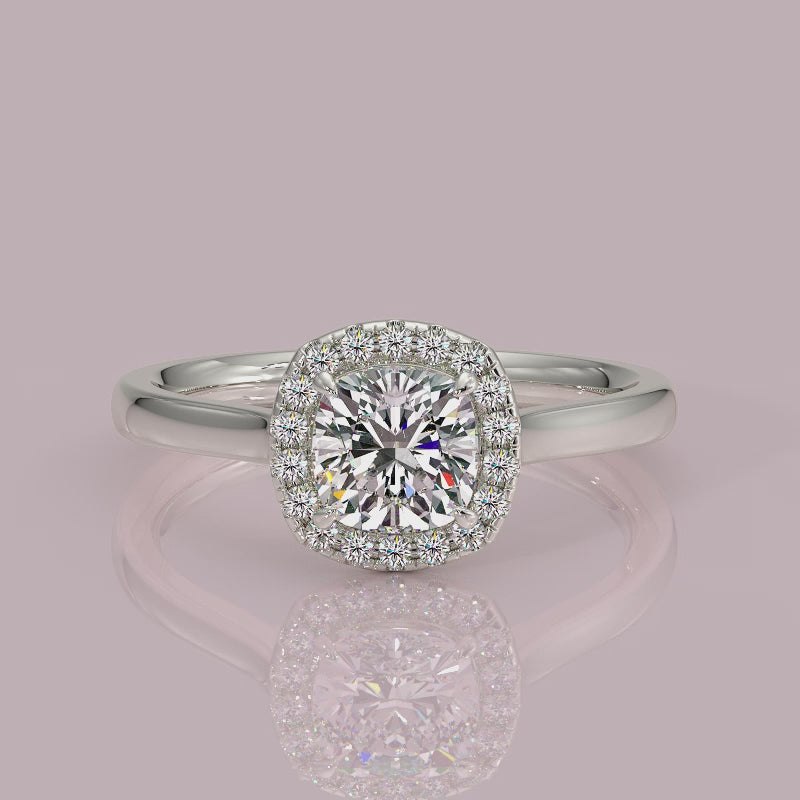 single halo with plain shoulder diamond engagement ring yb jewellers best seller trending ring 
