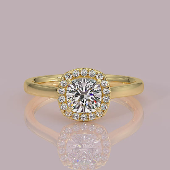 single halo with plain shoulder diamond engagement ring yb jewellers best seller trending ring 