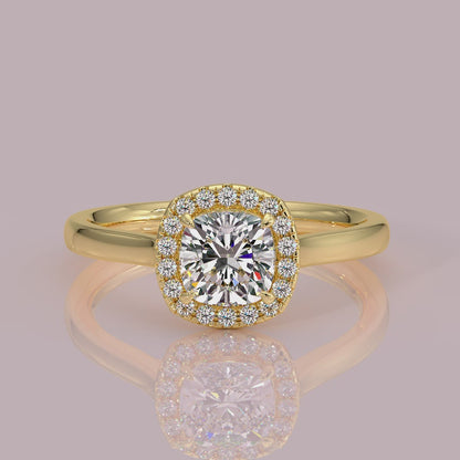 single halo with plain shoulder diamond engagement ring yb jewellers best seller trending ring 