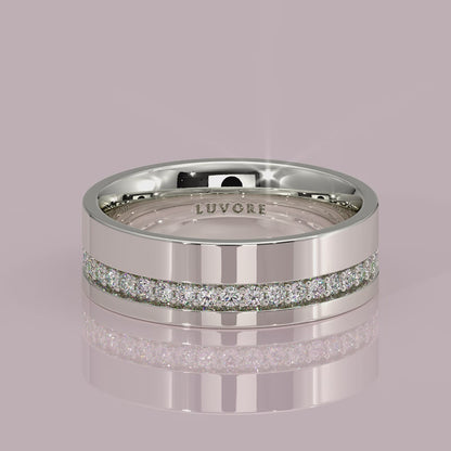 Gents Round Cut Diamond Wedding Bands
