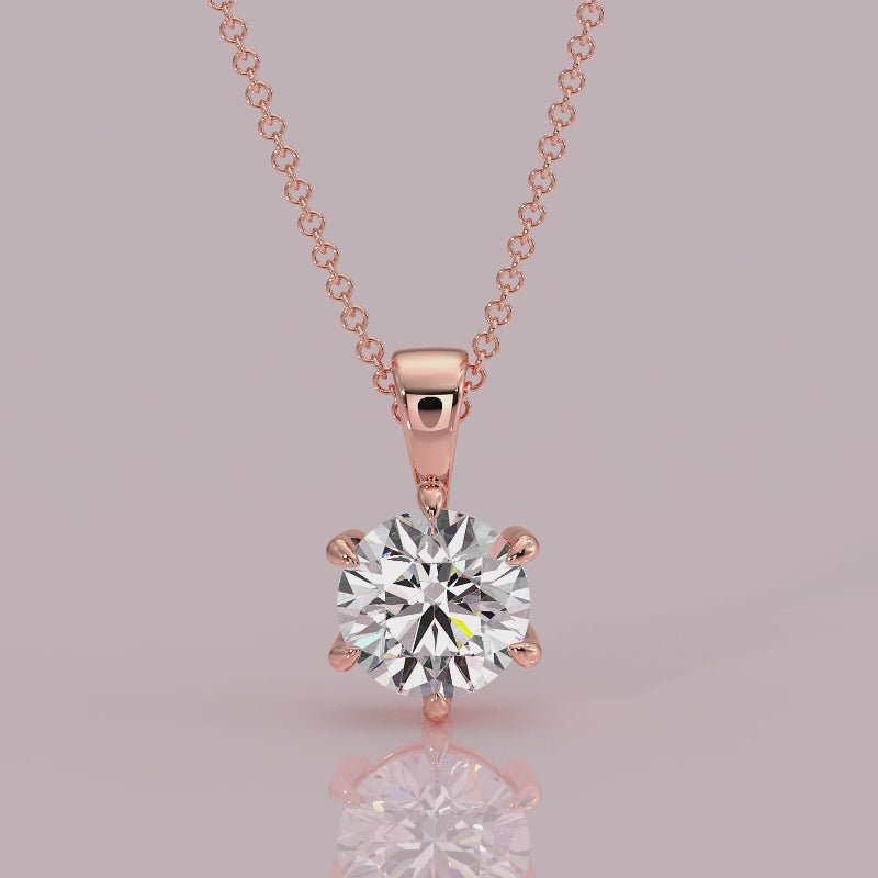 6 claw diamond pendant 