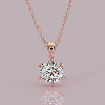 6 claw diamond pendant 
