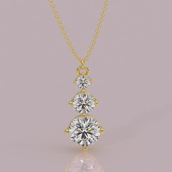  necklace yb jewellers diamond necklace 3 stone 