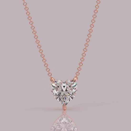 Heart-shaped diamond pendant necklace yb jewellers
