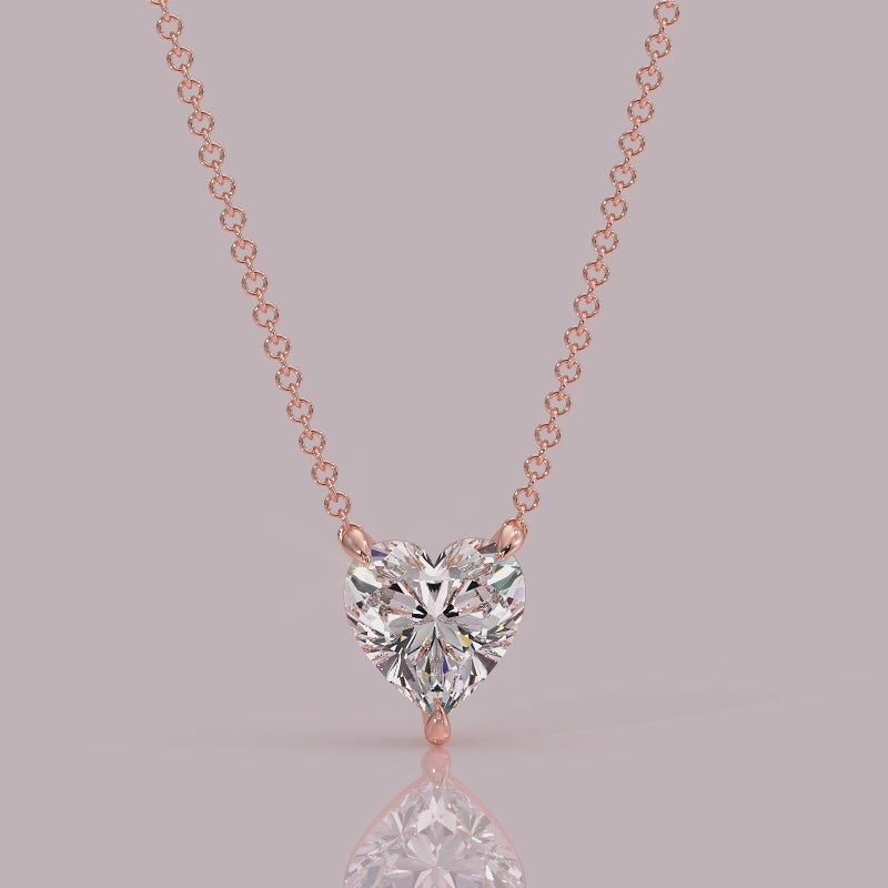 Heart-shaped diamond pendant necklace yb jewellers