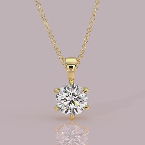  6 claw diamond pendant 
