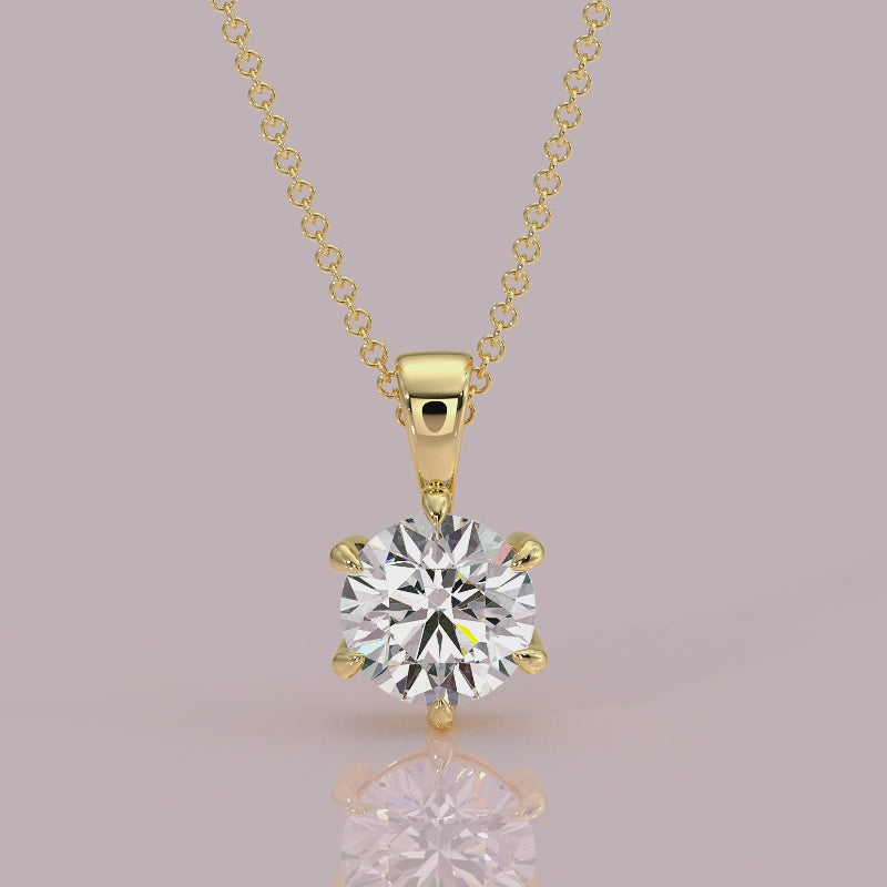  6 claw diamond pendant 