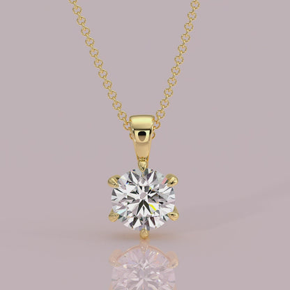  6 claw diamond pendant 