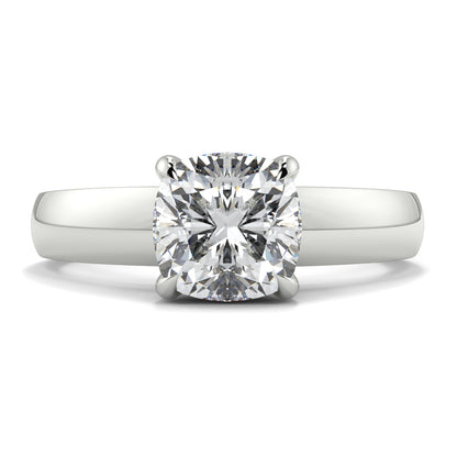 Diamond ring with a white gold band on a white background yb_jewellers_solitaire_engagement_ring_4_claw_diamond_centre_lab_grown_diamond_round_brilliant_best_selling_engagement_ring