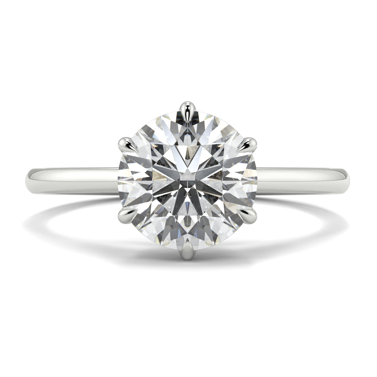 Diamond ring on a white background yb jewellers solitaire engagement ring with 6 claws set similar to tiffany style classic engagement ring round solitare diamond ring yb jewellers trending jeweller and ring designs