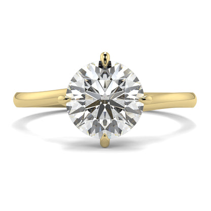 Gold ring with a large diamond on a white background yb jewellers twist band engagement ring best selling design round diamond trending rings