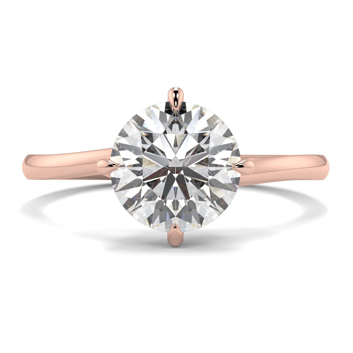Rose gold ring with a large diamond on a white background yb jewellers twist band engagement ring best selling design round diamond trending rings