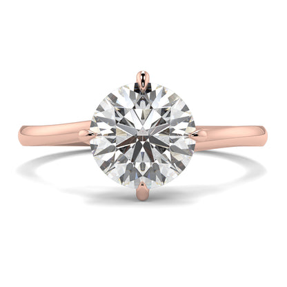Rose gold ring with a large diamond on a white background yb jewellers twist band engagement ring best selling design round diamond trending rings