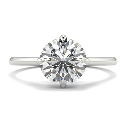 Diamond ring on a white background yb jewellers 4 claw compass claw best selling engagement ring thin band 4 claw ring