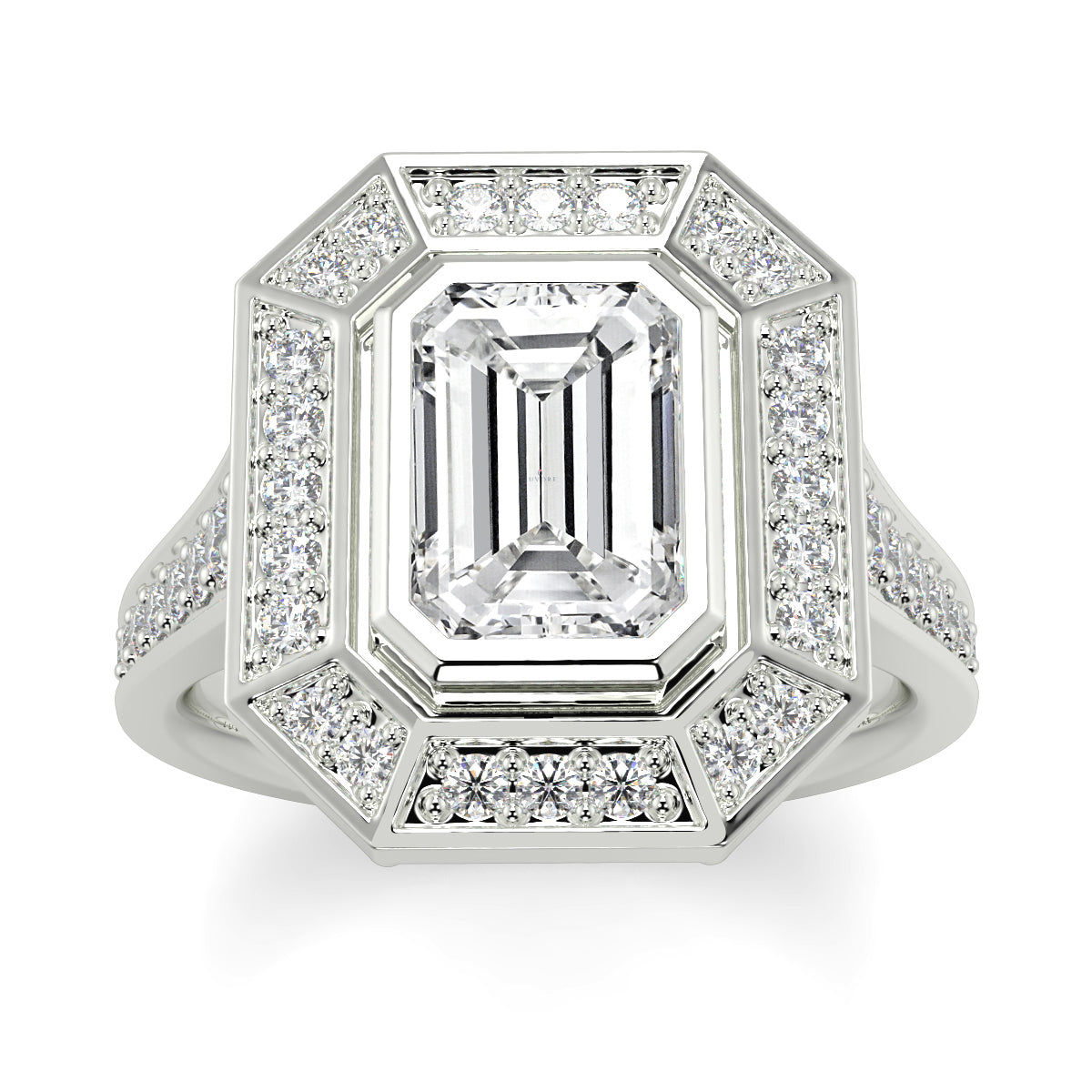 Vivienne - 3.0 CT - Emerald Cluster Halo Ring