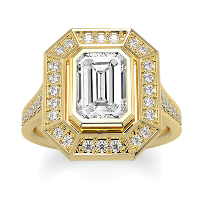 Vivienne - 3.0 CT - Emerald Cluster Halo Ring