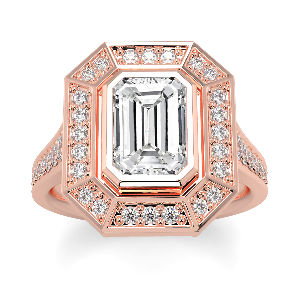 Vivienne - 3.0 CT - Emerald Cluster Halo Ring