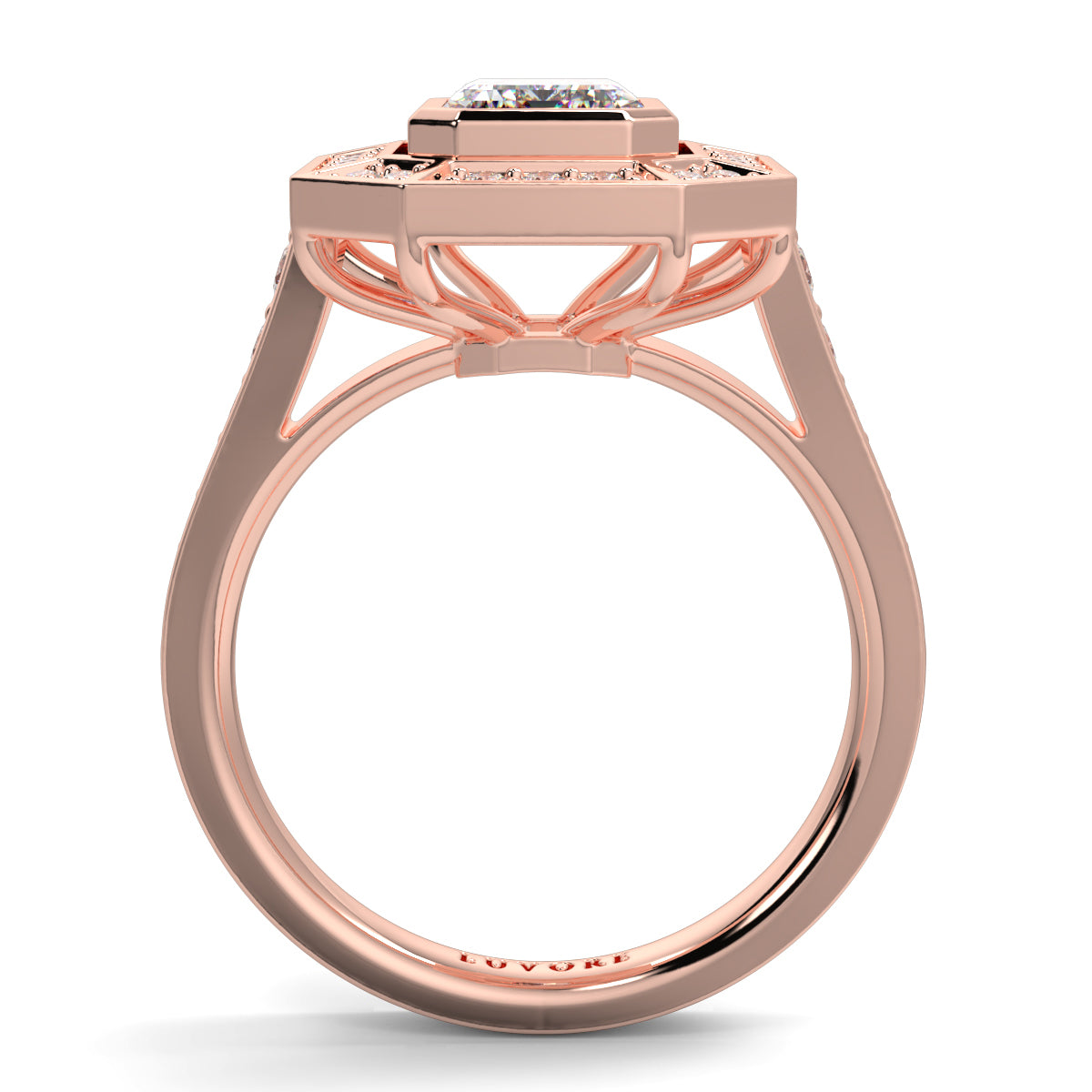 Vivienne - Emerald Vintage Halo - Ring Mount