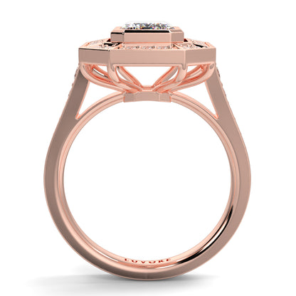 Vivienne - Emerald Vintage Halo - Ring Mount