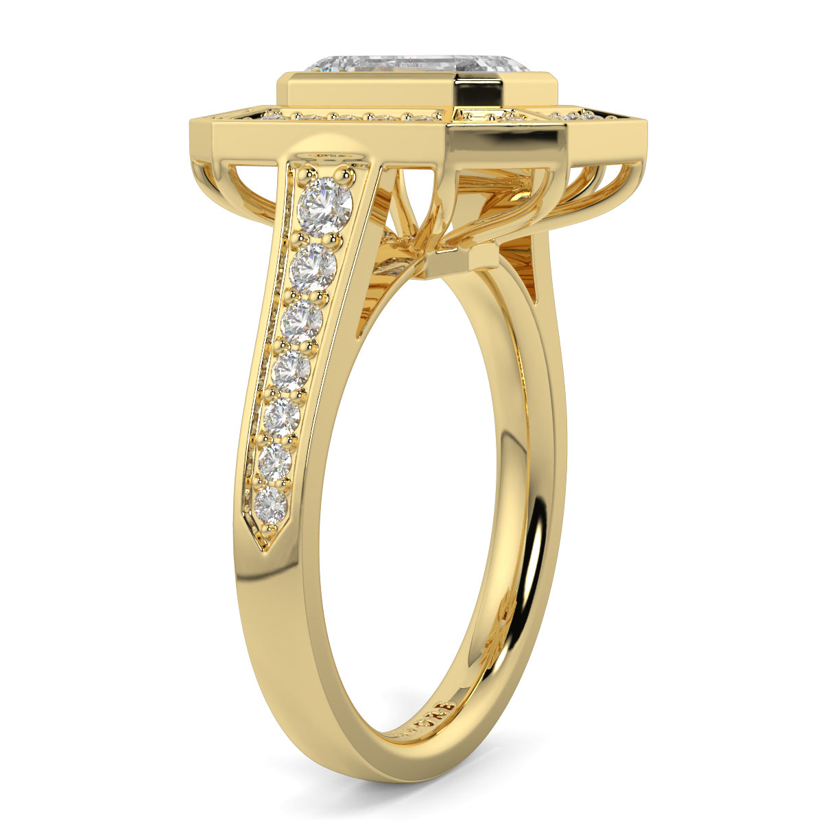 Vivienne - Emerald Vintage Halo - Ring Mount