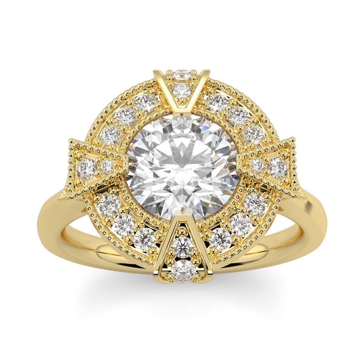 Vivienne - 3.0 CT - Round Cluster Halo Ring