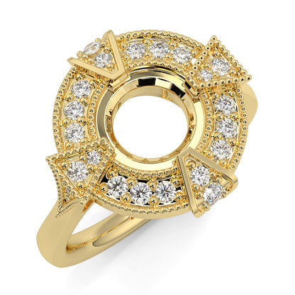 Vivienne - Round Cluster Halo - Ring Mount