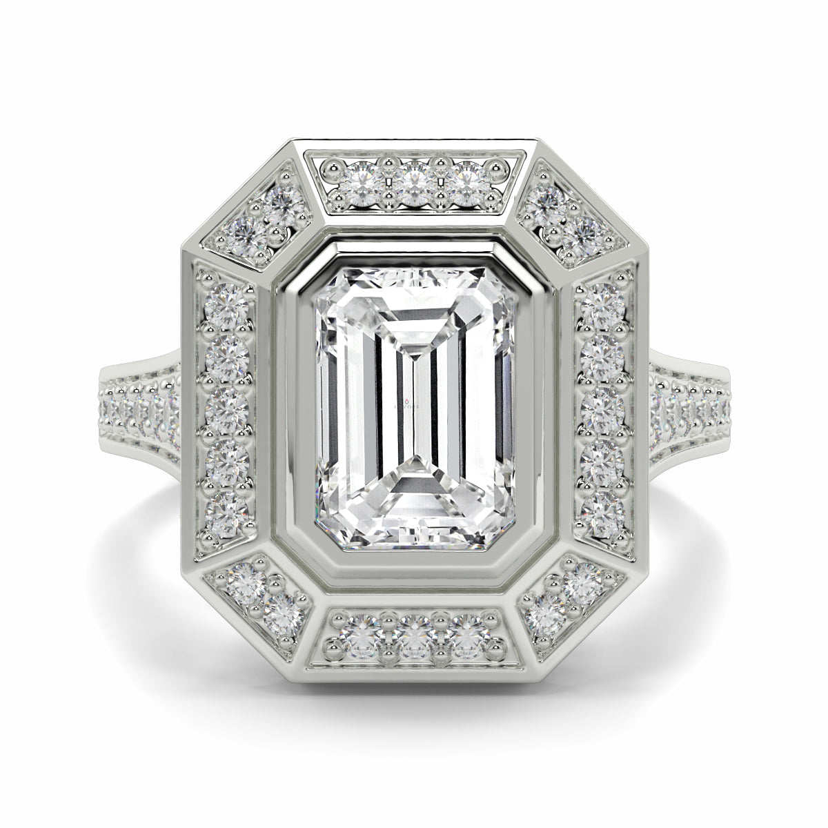 Vivienne - 3.0 CT - Emerald Cluster Halo Ring