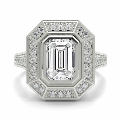 Vivienne - 3.0 CT - Emerald Cluster Halo Ring