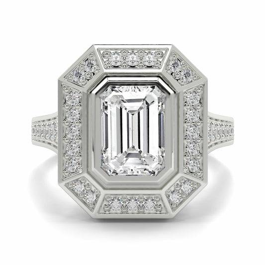 Vivienne - 3.0 CT - Emerald Cluster Halo Ring