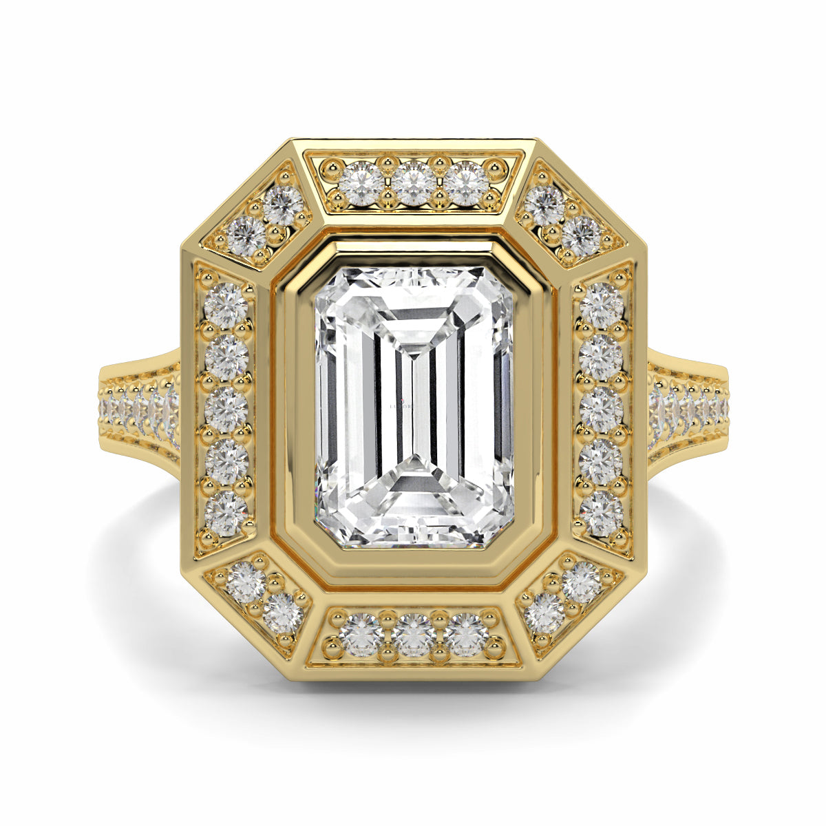 Vivienne - 3.0 CT - Emerald Cluster Halo Ring