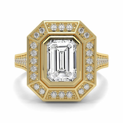 Vivienne - 3.0 CT - Emerald Cluster Halo Ring