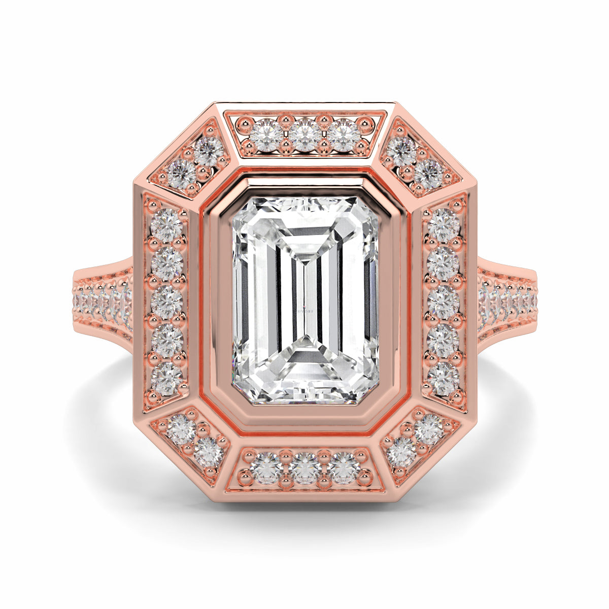 Vivienne - 3.0 CT - Emerald Cluster Halo Ring