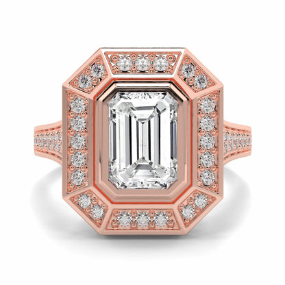 Vivienne - 3.0 CT - Emerald Cluster Halo Ring